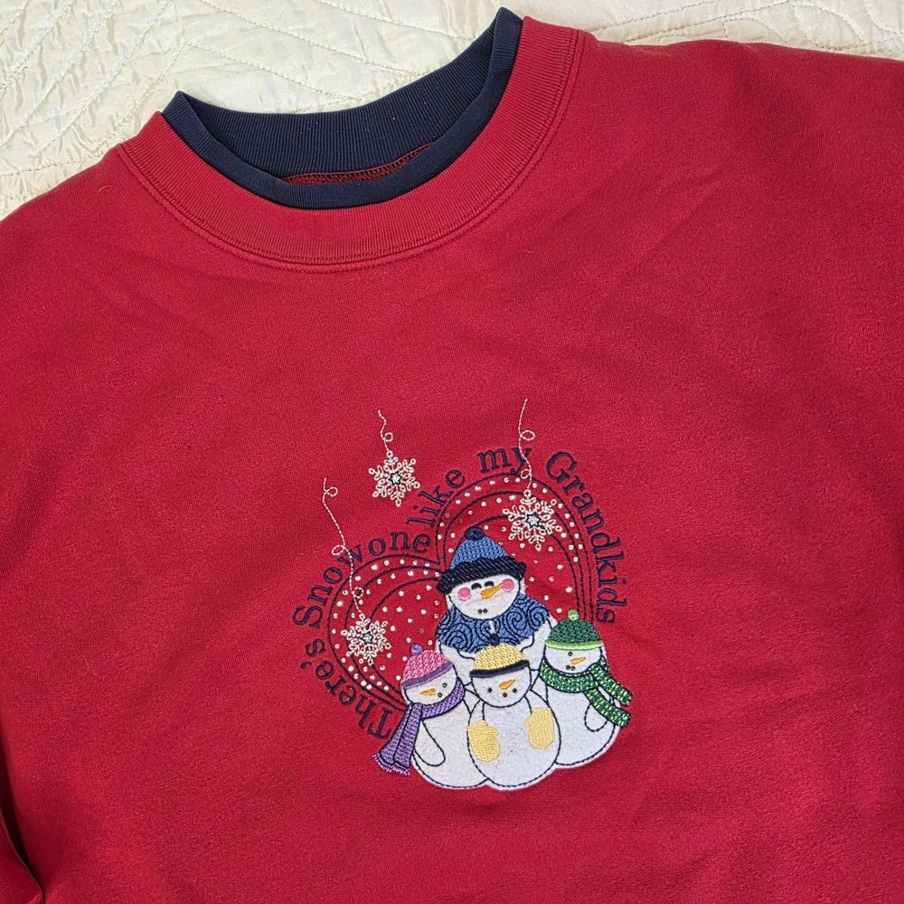 Vintage M &‎ C Sportswear Womens Large Red Sweatshirt Snowone Like My Grandkids
